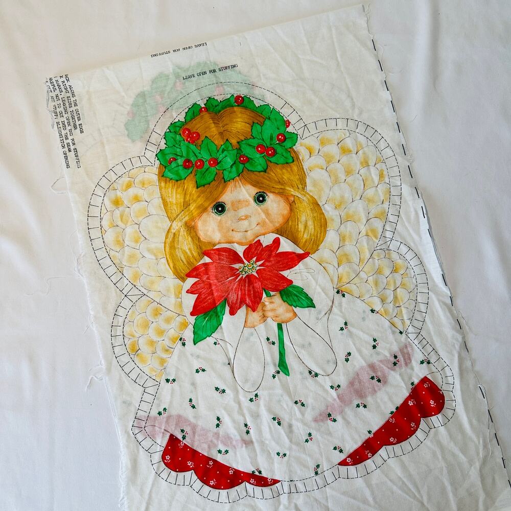 Vintage 70s Spring Mills Cut & Sew Christmas Holiday Angel Doll Fabric Pattern